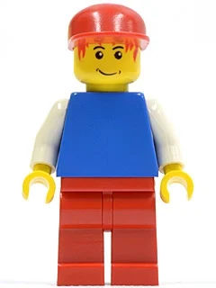 Blue Torso, Red Legs, Red Cap