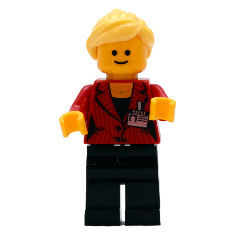 Torse rouge, jambes noires, cheveux jaune clair vif (Red Torso, Black Legs, Bright Light Yellow Hair)