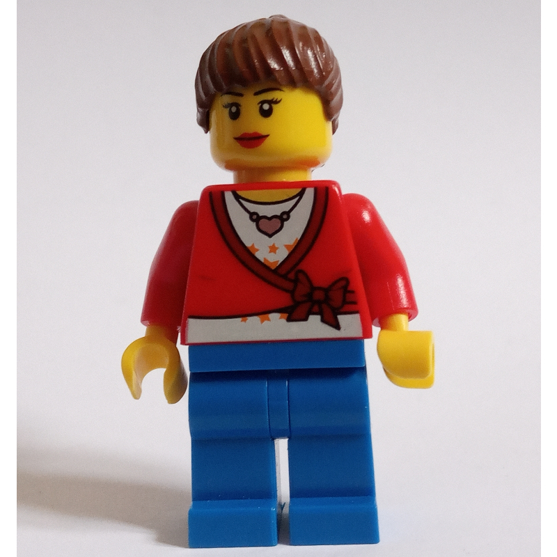 Torse rouge, jambes bleues, cheveux brun rougeâtre (Red Torso, Blue Legs, Reddish Brown Hair)