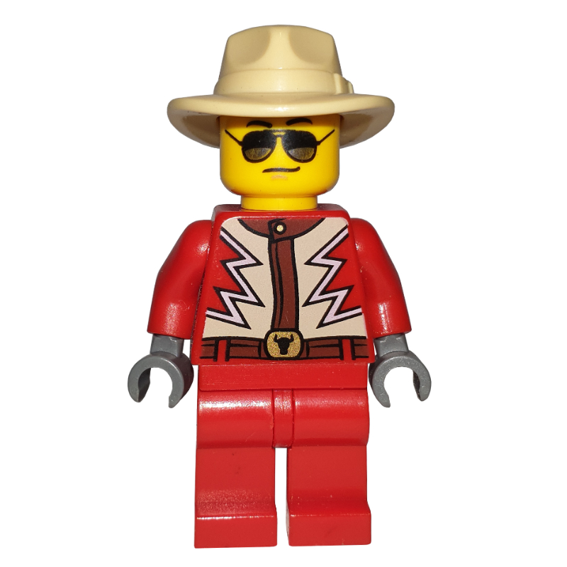 Torse rouge, jambes rouges, chapeau beige (Red Torso, Red Legs, Tan Hat)