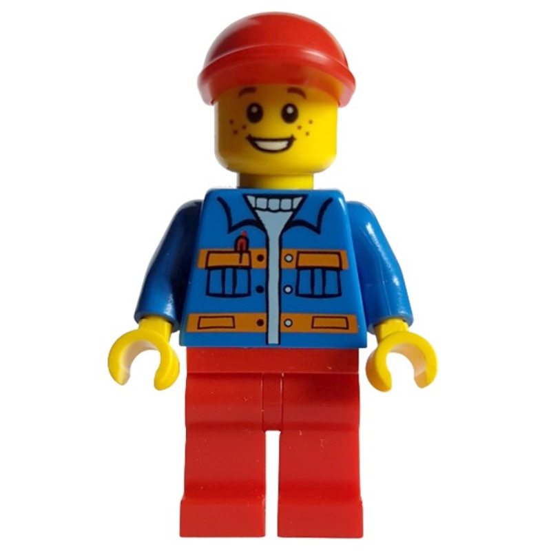 Torse bleu, jambes rouges, casquette rouge (Blue Torso, Red Legs, Red Cap)