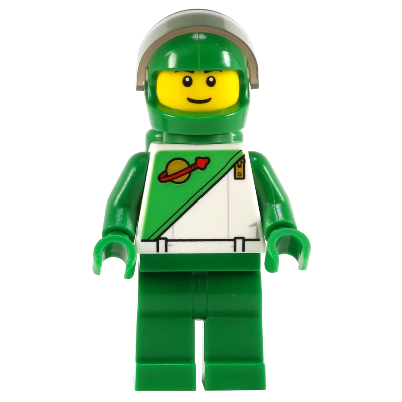 Futuron astronaute, vert avec bouteilles d’air et visière transparent-brun (statue de magasin LEGO) (Futuron Spaceman, Green with Airtanks and Trans-Brown Visor (LEGO Store Statue))