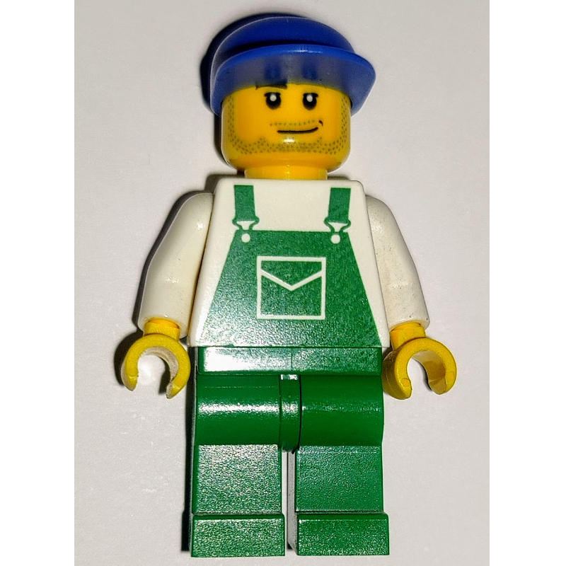 Homme, salopette verte, casquette bleue, barbe naissante (86035 casquette) (Man, Green Overalls, Blue Cap, Stubble (86035 Cap))