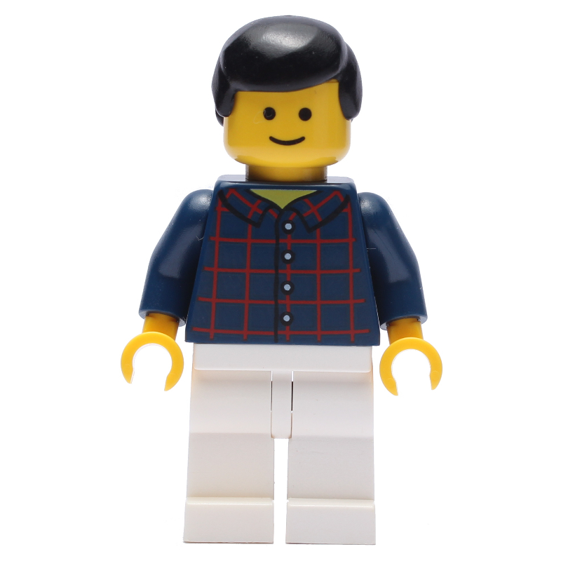 Torse bleu foncé, jambes blanches, cheveux noirs (Dark Blue Torso, White Legs, Black Hair)