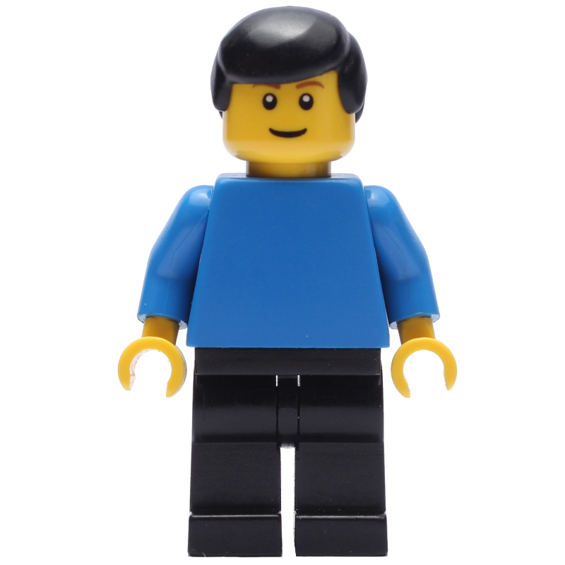 Torse bleu, jambes noires, cheveux noirs (Blue Torso, Black Legs, Black Hair)