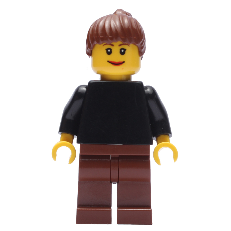 Torse noir, jambes brun rougeâtre, cheveux brun rougeâtre (Black Torso, Reddish Brown Legs, Reddish Brown Hair)