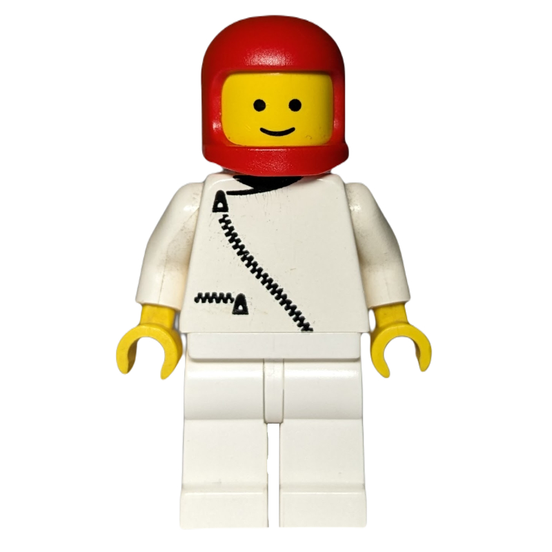 Torse blanc, jambes blanches, casque rouge (White Torso, White Legs, Red Helmet)