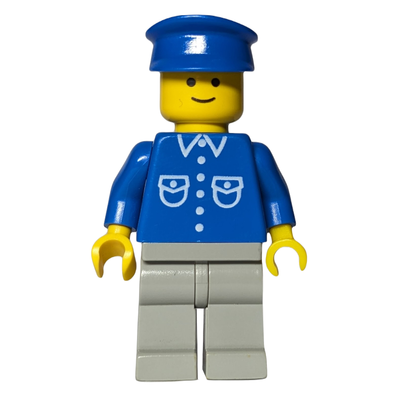 Torse bleu, jambes gris clair, chapeau bleu (Blue Torso, Light Grey Legs, Blue Hat)