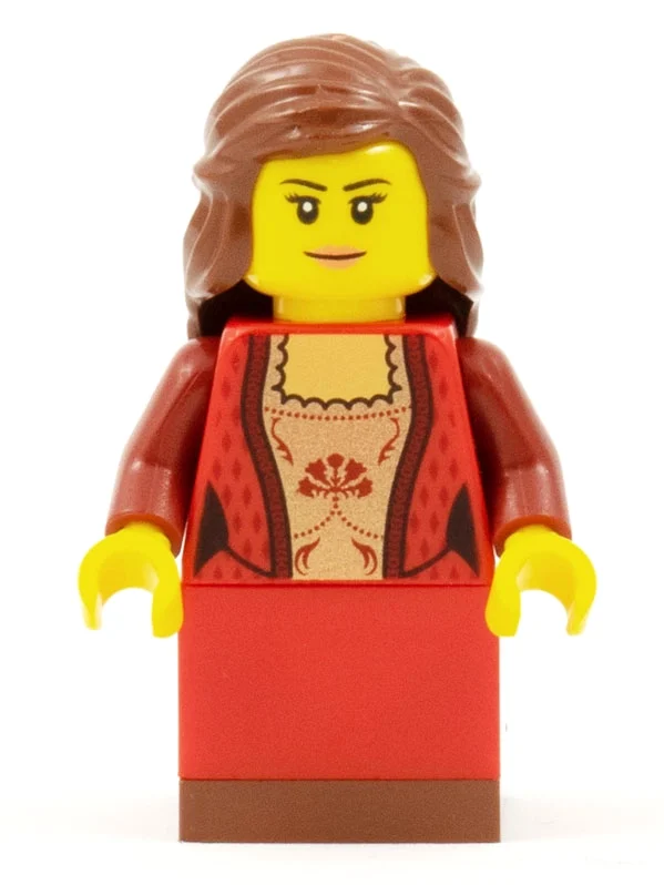 Torse rouge, pente rouge pour robe, cheveux brun rougeâtre (Red Torso, Red Slope for Dress, Reddish Brown Hair)