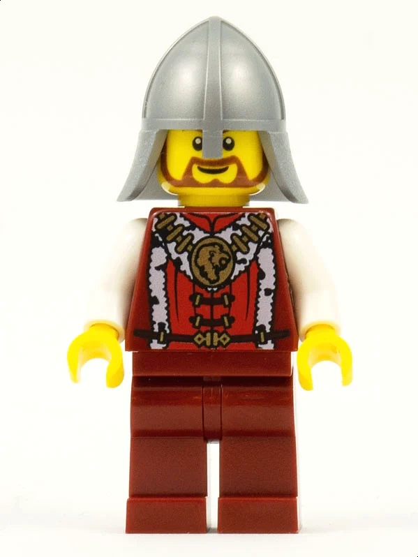 Soldat - torse rouge foncé, jambes rouge foncé, casque plat argenté (Soldier - Dark Red Torso, Dark Red Legs, Flat Silver Helmet)