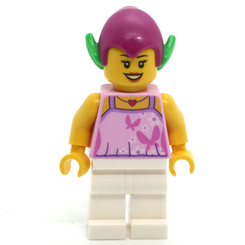 Gobelin - torse rose vif, jambes blanches, chapeau magenta (Goblin - Bright Pink Torso, White Legs, Magenta Hat)