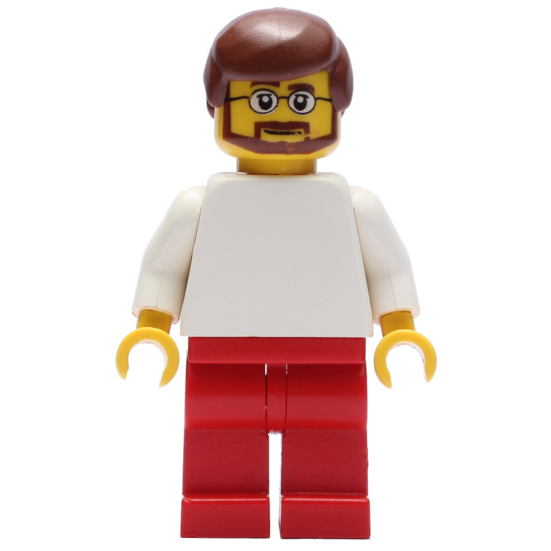 Torse blanc, jambes rouges, cheveux brun rougeâtre (White Torso, Red Legs, Reddish Brown Hair)