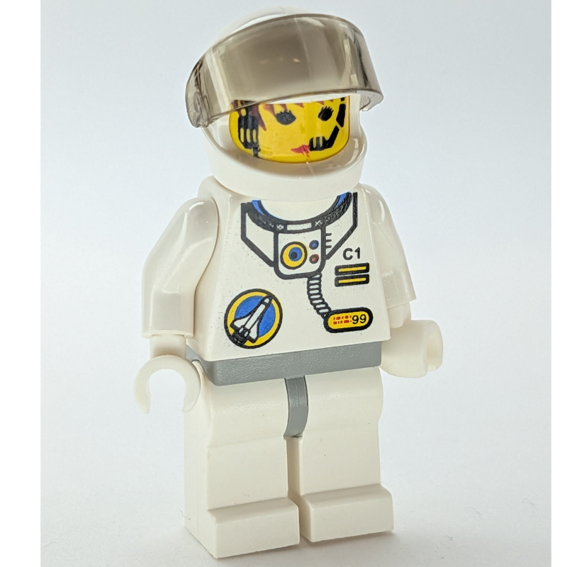 Astronaute - torse et jambes blancs, visière tans-noir, femme (Astronaut - White Torso and Legs, Tans-Black Visor, Female)