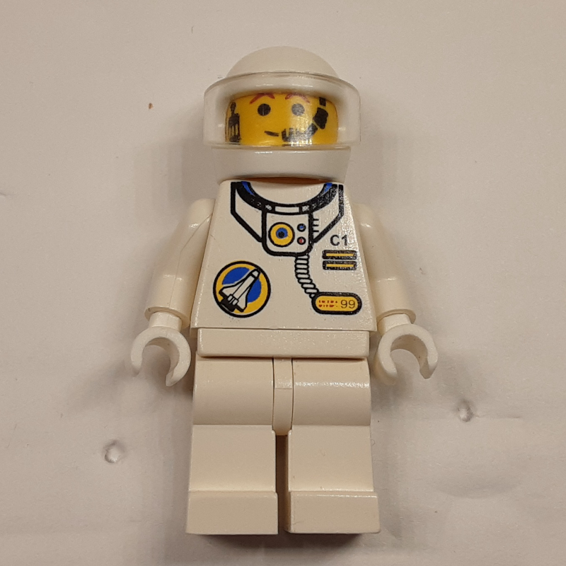 Astronaute - torse et jambes blancs, visière tans-noir, homme (Astronaut - White Torso and Legs, Tans-Black Visor, Male)