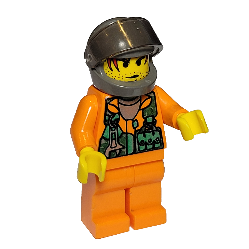 Astronaute - torse et jambes orange, visière tans-noir, homme (Astronaut - Orange Torso and Legs, Tans-Black Visor, Male)