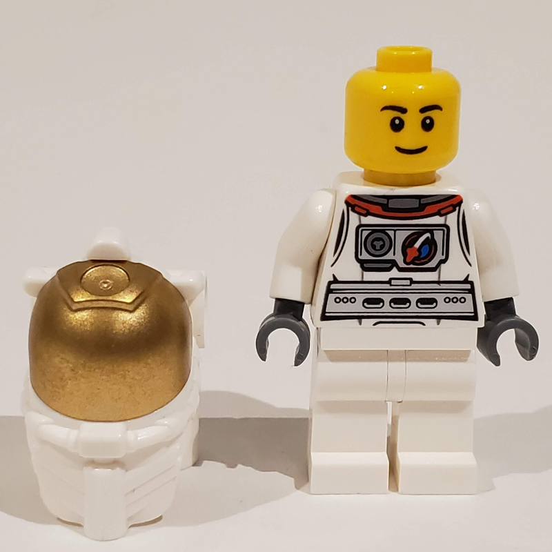 Astronaute, blanc, casque de plongée, visière dorée, sourcils (Astronaut, White, Diver Helmet, Gold Visor, Eyebrows)