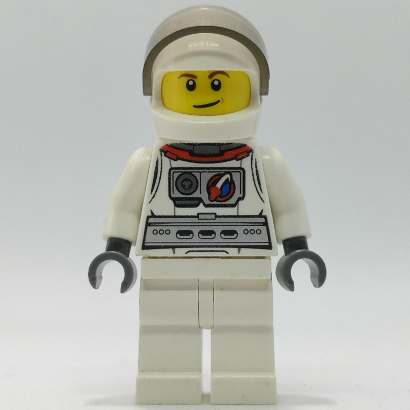 Pilote d'essai, costume d'astronaute blanc, casque blanc avec visière (Test Pilot, White Astronaut Suit, White Helmet with Visor)