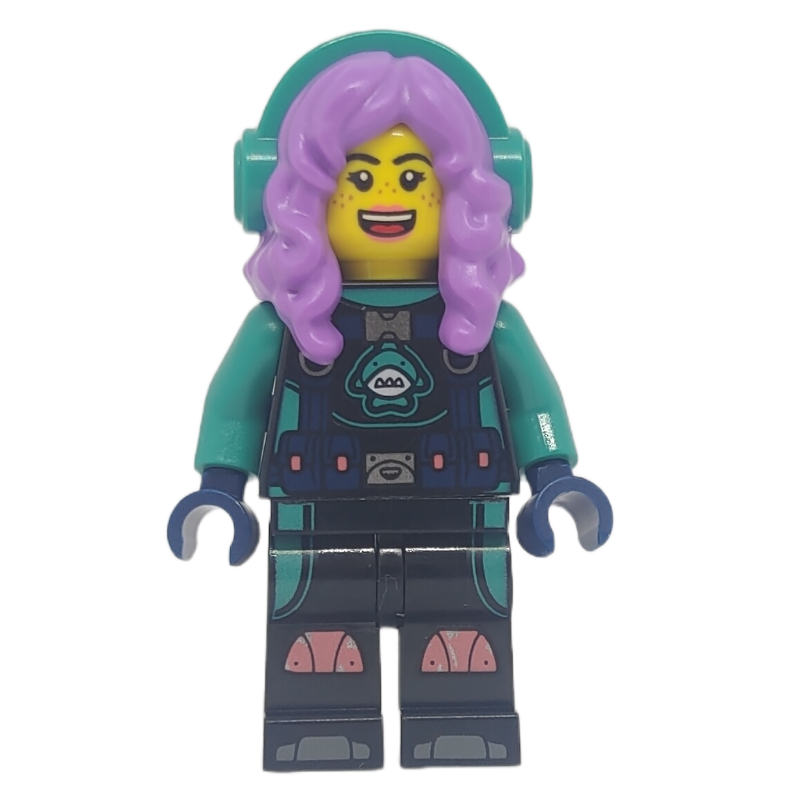 Parker l. jackson, haut noir, cheveux moyen lavande avec casque (Parker L. Jackson, Black Top, Medium Lavender Hair with Headphones)
