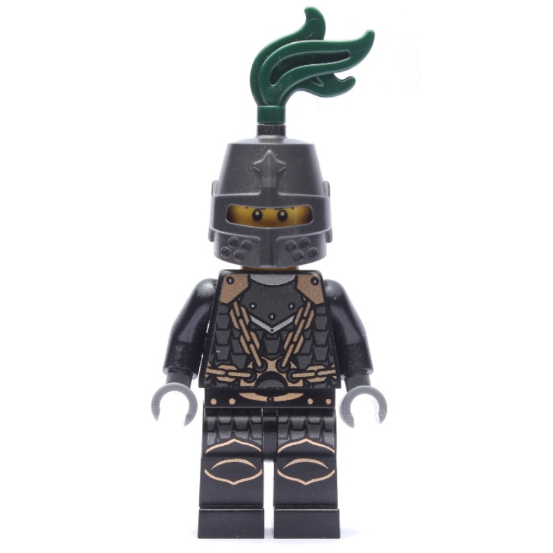 Chevalier du Dragon, noir, casque avec plume vert foncé (Dragon Knight, Black, Helmet with Dark Green Plume)