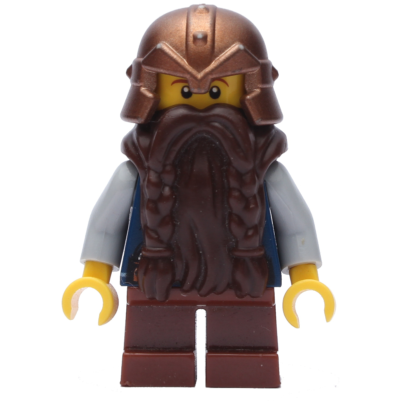 Nain, barbe brun foncé, casque de cuivre (Dwarf, Dark Brown Beard, Copper Helmet)