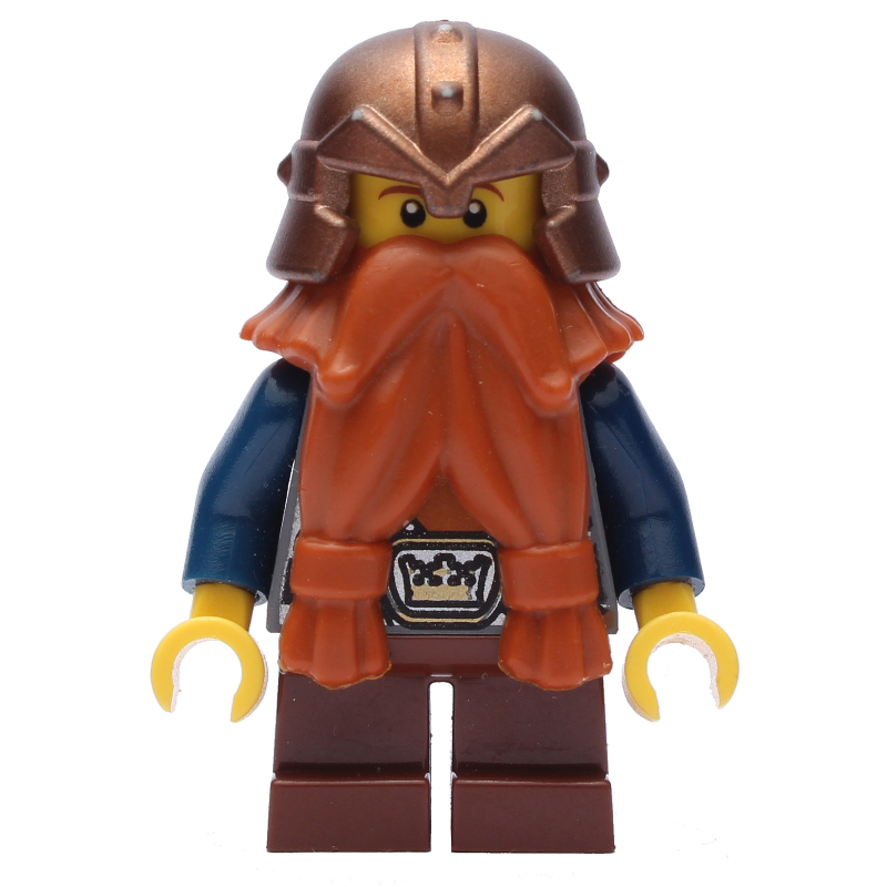Nain, barbe orange foncé, casque cuivre (Dwarf, Dark Orange Beard, Copper Helmet)