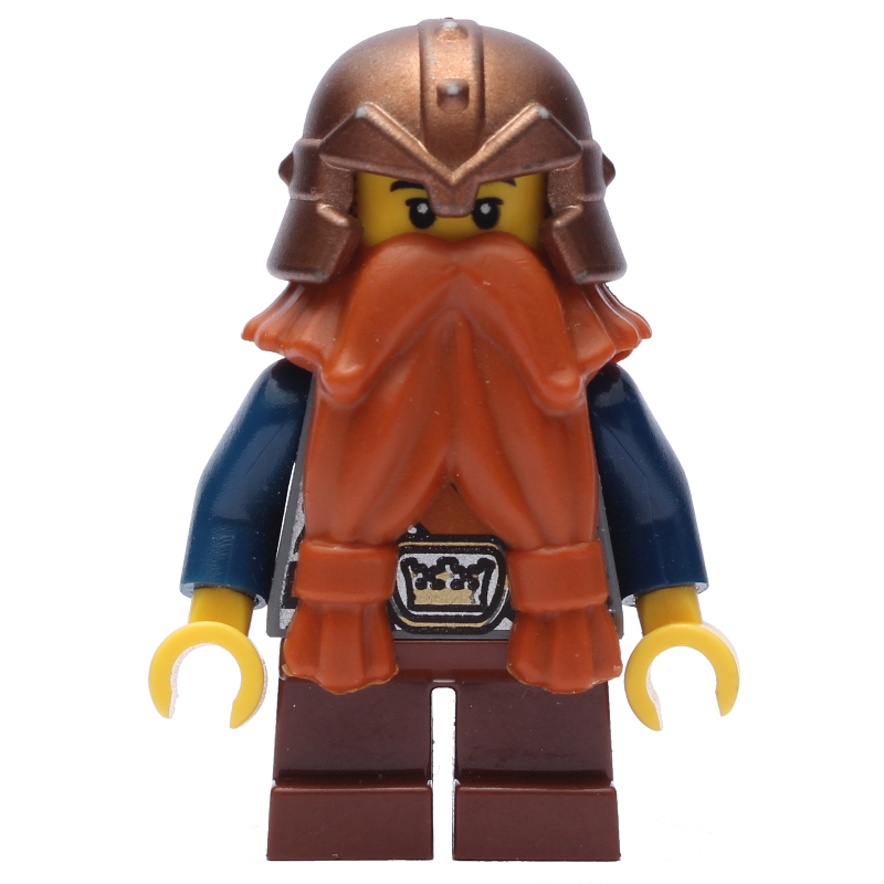 Nain, barbe orange foncé, casque cuivre (Dwarf, Dark Orange Beard, Copper Helmet)
