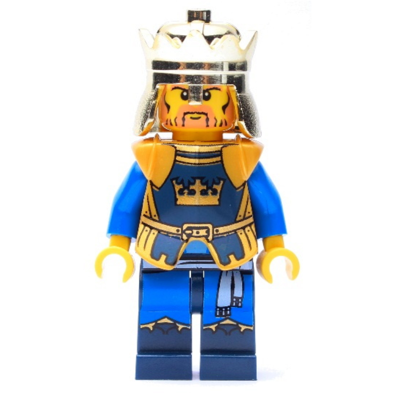 Roi brutus, bleu foncé, armure et couronne d'or (King Brutus, Dark Blue, Gold Armor and Crown)