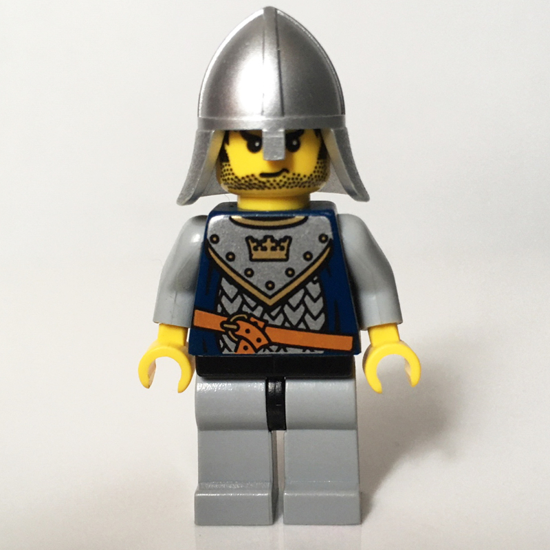 Chevalier, bleu foncé, casque, barbe naissante (Knight, Dark Blue, Helmet, Stubble)