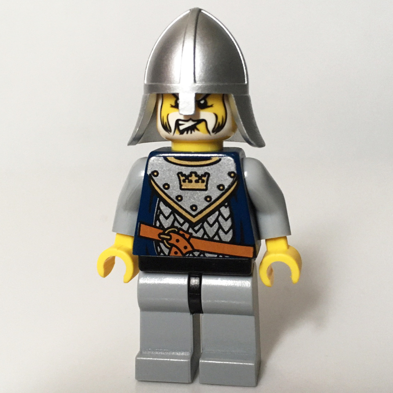 Chevalier, bleu foncé, casque, barbe (Knight, Dark Blue, Helmet, Beard)