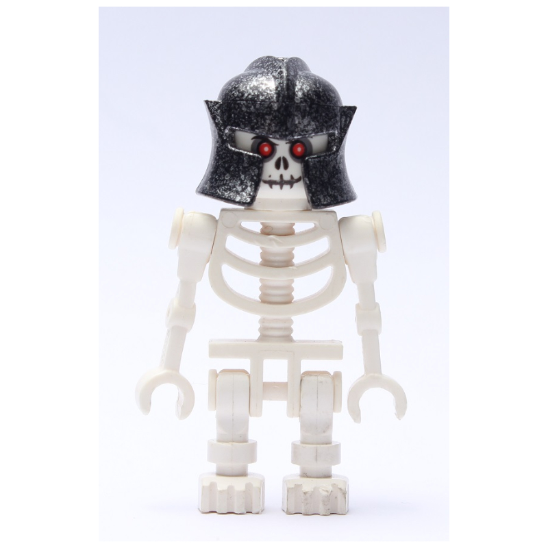Squelette, yeux rouges, casque noir-argent moucheté (Skeleton, Red Eyes, Speckle Black-Silver Helmet)