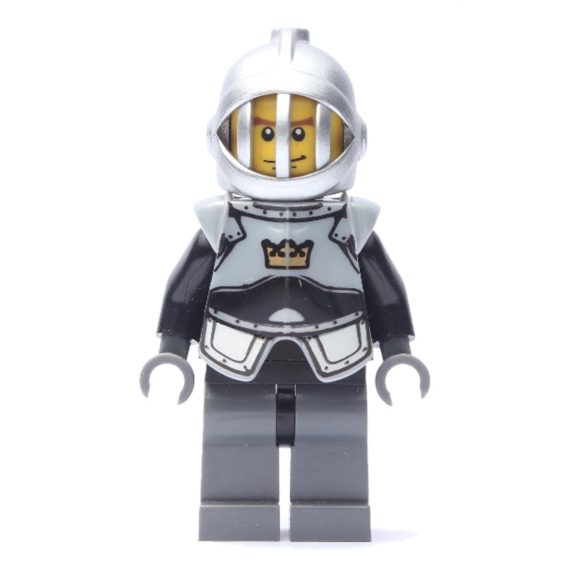 Chevalier, noir, armure, casque avec grille, traits sur les joues (Knight, Black, Armor, Helmet with Grille, Cheek Lines)