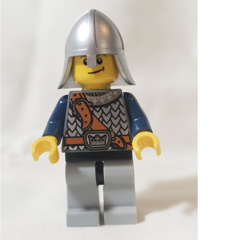 Chevalier, bleu foncé, casque, sourire (Knight, Dark Blue, Helmet, Smile)