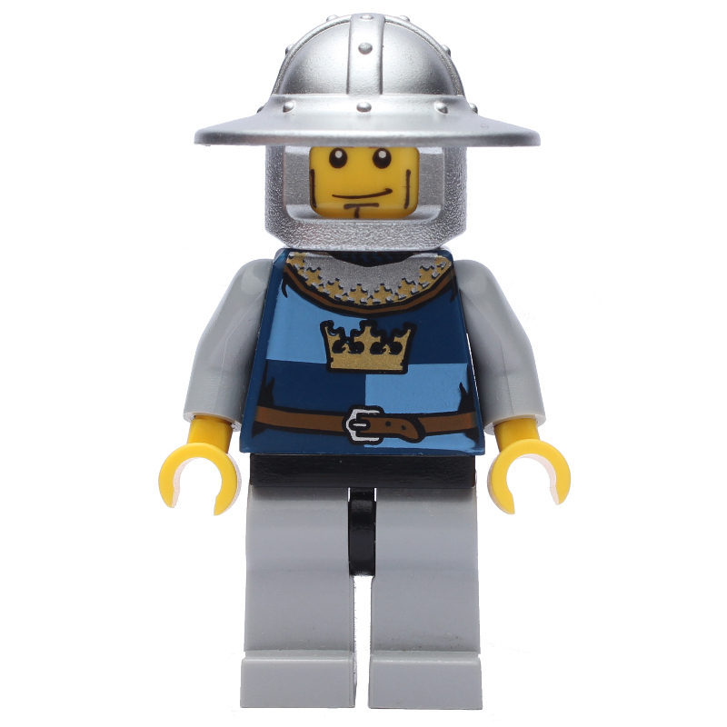 Chevalier, bleu foncé, casque à grand bord, traits sur les joues (Knight, Dark Blue, Wide Brim Helmet, Cheek Lines)