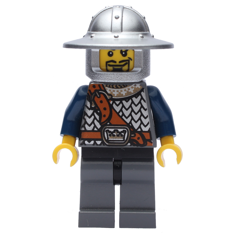 Chevalier, bleu foncé, casque à grand bord, bouc (Knight, Dark Blue, Wide Brim Helmet, Goatee Beard)