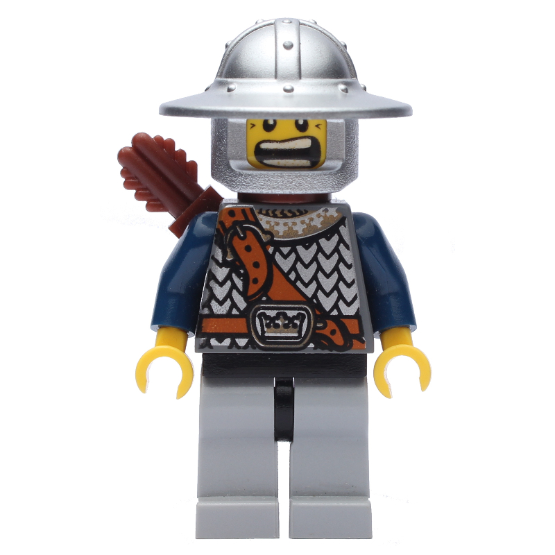 Chevalier, archer avec casque à grand bord, carquois, sourire (Knight, Archer with Wide Brim Helmet, Quiver, Smile)