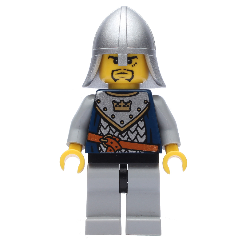 Chevalier, bleu foncé, casque, bouc et cheveux imprimés (Knight, Dark Blue, Helmet, Goatee Beard and Printed Hair)