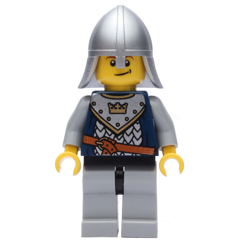 Chevalier, bleu foncé, casque, sourire avec sourcils bruns (Knight, Dark Blue, Helmet, Smile with Brown Eyebrows)