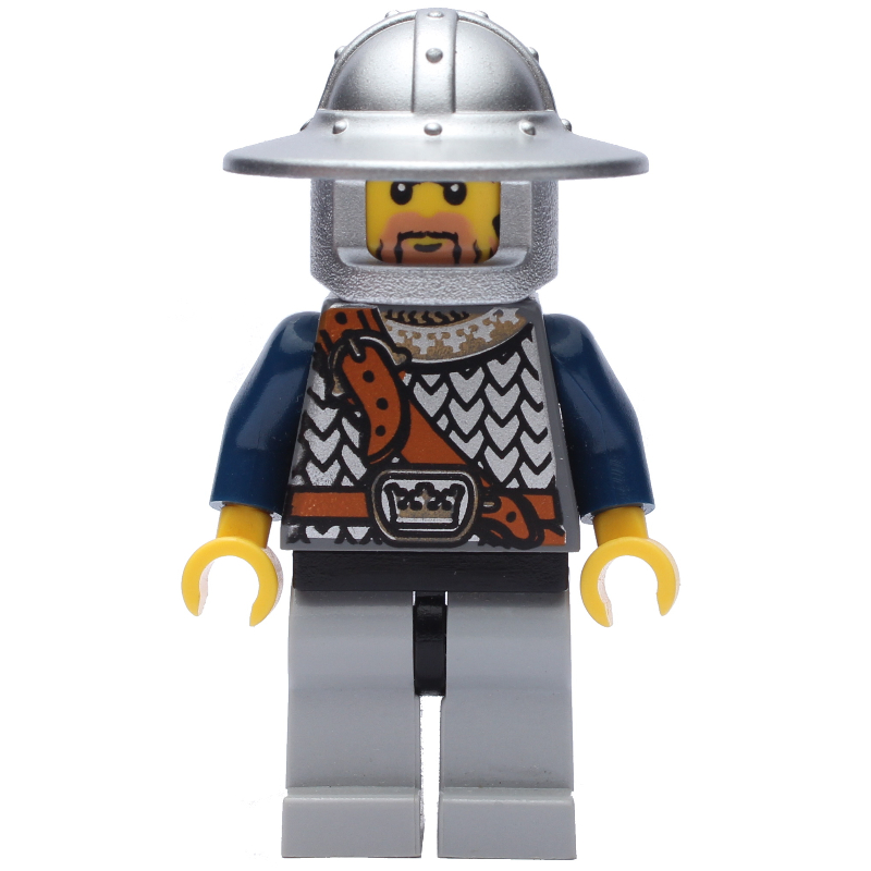 Chevalier, bleu foncé, casque à grand bord, barbe (Knight, Dark Blue, Wide Brim Helmet, Beard)