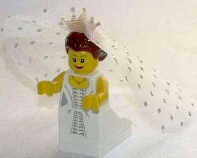 Robe de mariée, brique blanche (Bride, White Brick Built Dress)