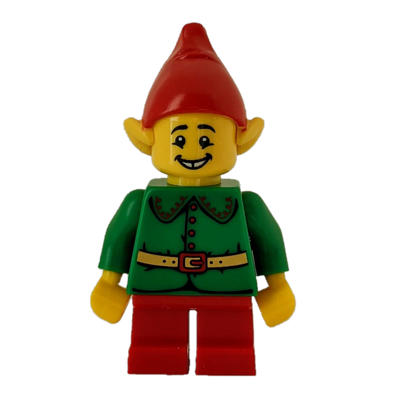 Elfe, veste verte, chapeau rouge avec oreilles (Elf, Green Jacket, Red Hat with Ears)