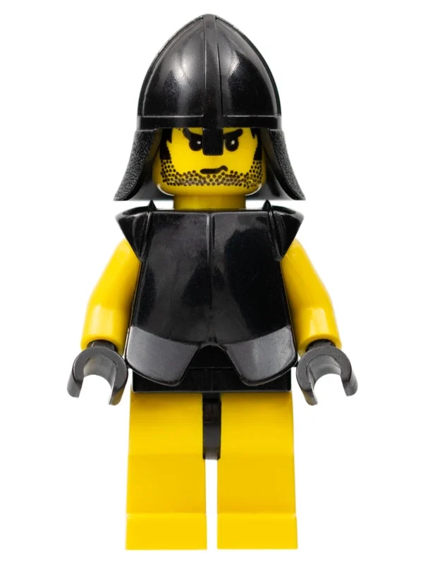 Chevalier rouge, jaune et noir, casque noir (Rouge Knight, Yellow and Black, Black Helmet)