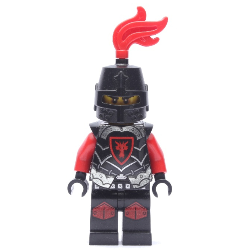Chevalier dragon, rouge, armure, casque avec plume rouge (Dragon Knight, Red, Armor, Helmet with Red Plume)