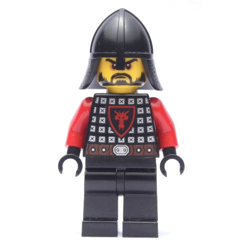 Chevalier dragon, rouge, casque, barbe, ceinture brune (Dragon Knight, Red, Helmet, Beard, Brown Belt)