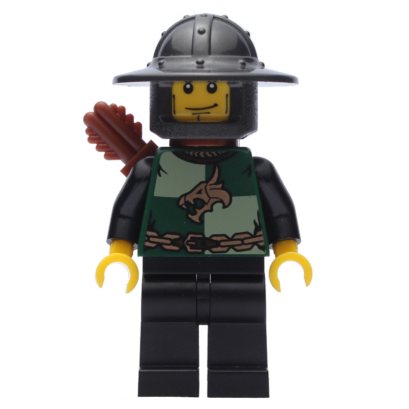 Chevalier dragon, archer, vert foncé, casque à grand bord, carquois (Dragon Knight, Archer, Dark Green, Wide Brim Helmet, Quiver)