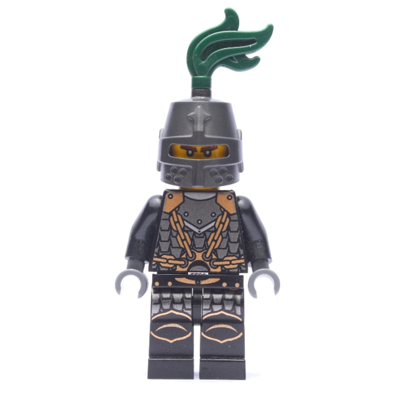 Chevalier dragon, vert foncé, perle casque gris foncé avec plume vert foncé (Dragon Knight, Dark Green, Pearl Dark Gray Helmet with Dark Green Plume)
