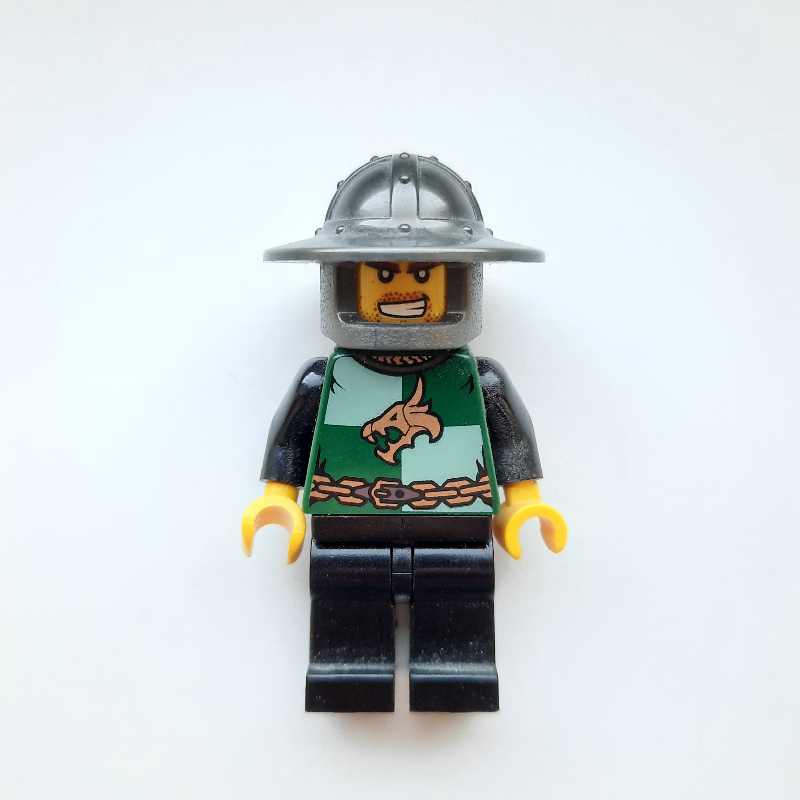 Chevalier dragon, vert foncé, casque à grand bord, en colère (perle gris foncé) (Dragon Knight, Dark Green, Wide Brim Helmet, Angry (Pearl Dark Gray))
