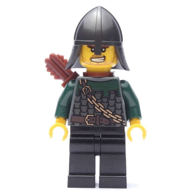 Chevalier du Dragon, archer, vert foncé, casque, carquois (perle gris foncé) (Dragon Knight, Archer, Dark Green, Helmet, Quiver (Pearl Dark Gray))