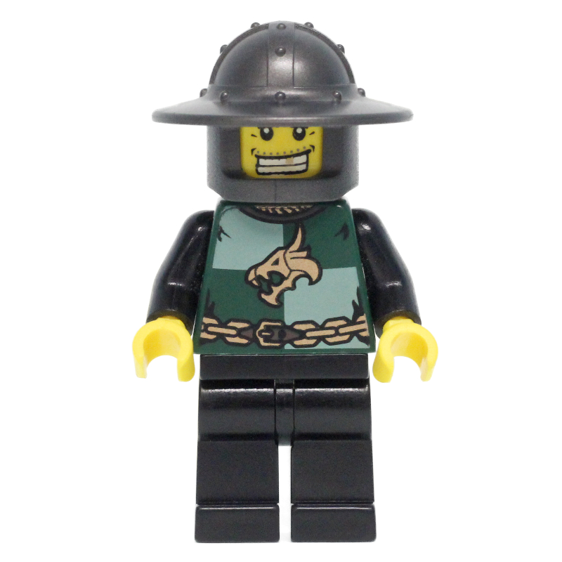 Chevalier du Dragon, vert foncé, casque à grand bord, dent d'or (Dragon Knight, Dark Green, Wide Brim Helmet, Gold Tooth)