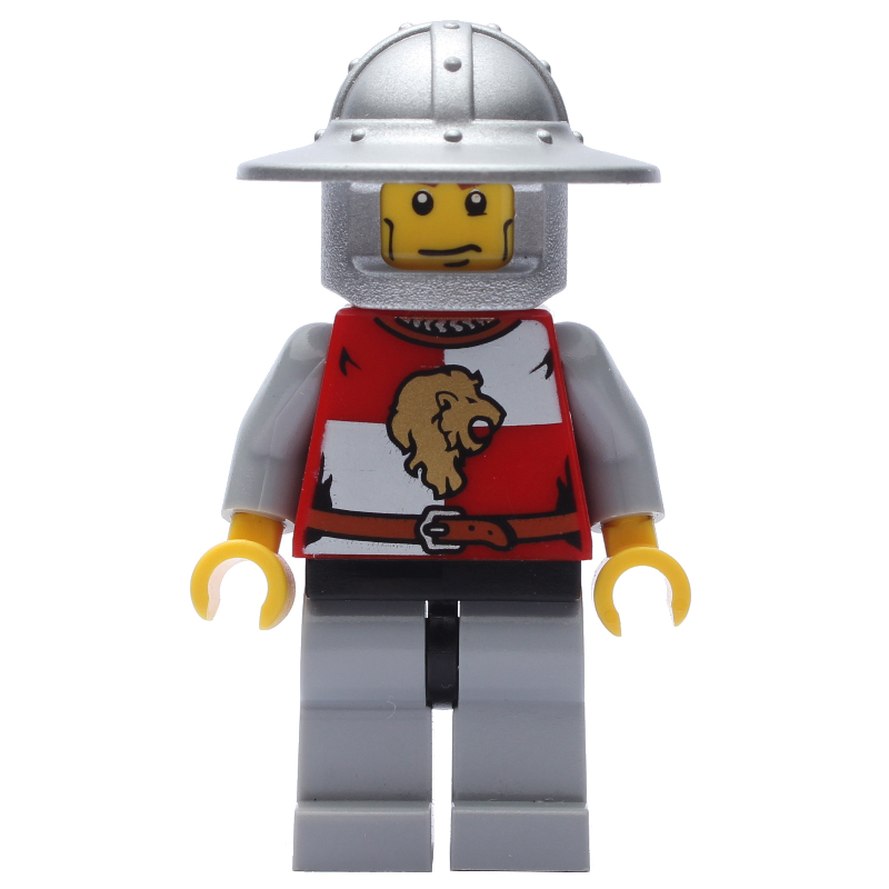 Chevalier du Lion, casque à grand bord, traits sur les joues / effrayé (Lion Knight, Wide Brim Helmet, Cheek Lines / Scared)