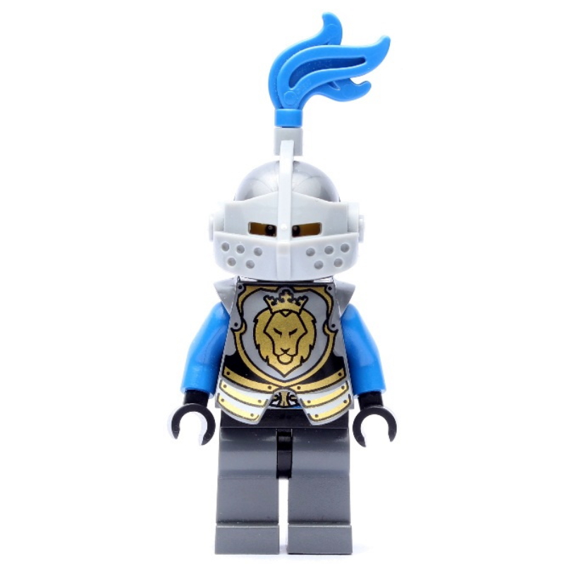 Chevalier, bleu, armure, casque avec visière et panache bleu, barbe (Knight, Blue, Armor, Helmet with Visor and Blue Plume, Beard)